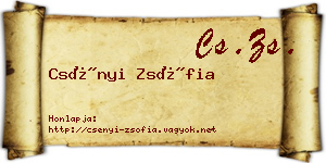 Csényi Zsófia névjegykártya