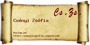 Csényi Zsófia névjegykártya